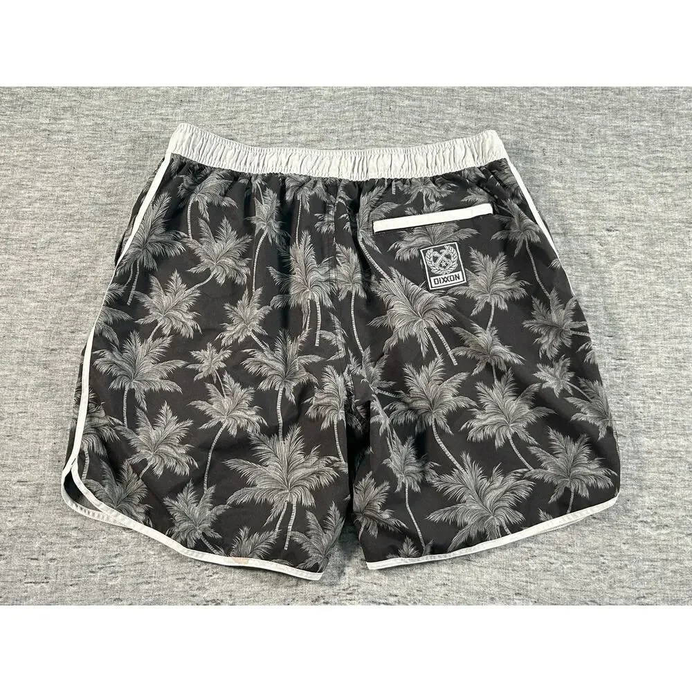 Dixxon Athletic Shorts Mens Extra Large Black Palm Trees Training Performance